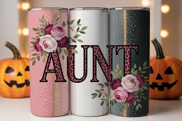 Aunt Floral Leopard Tumbler Wrap