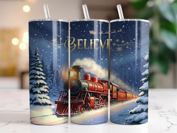 Believe North Pole Train 20oz Tumbler