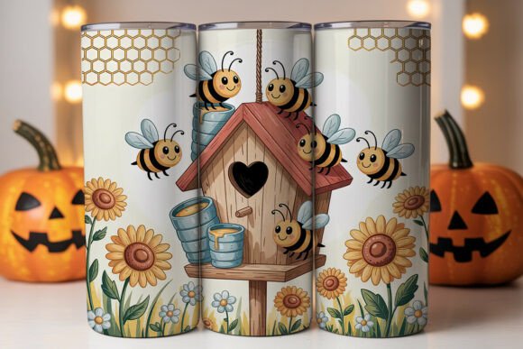 Cute Bee Honeycomb 20oz Tumbler Wrap