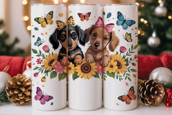 Cute Dachshund Puppies Tumbler Wrap Design Review