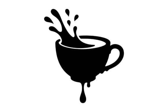 Dripping Coffee Cup Silhouette
