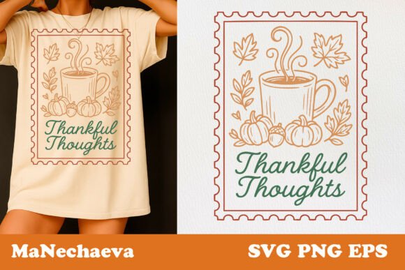 Fall Thanksgiving Postage Stamp SVG