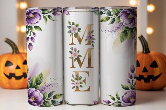 Floral Meme 20oz Tumbler Wrap