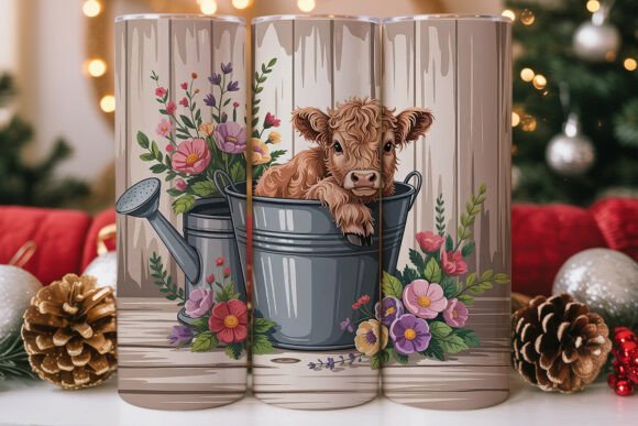Highland Cow in Bucket Tumbler Wrap Review