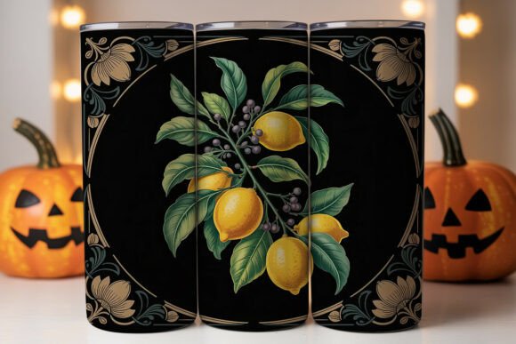 Lemon Art Nouveau Tumbler Wrap