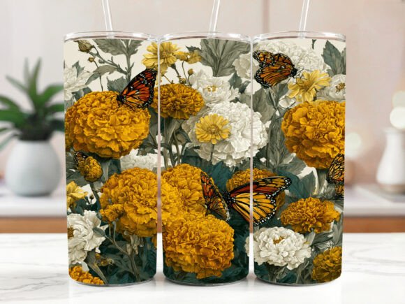 Marigold Floral Seamless Tumbler Review