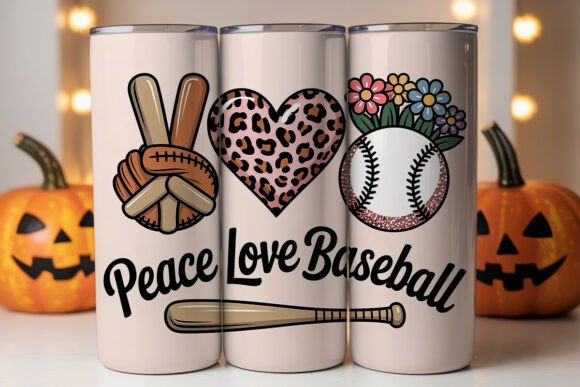 Peace Love Baseball Tumbler Wrap