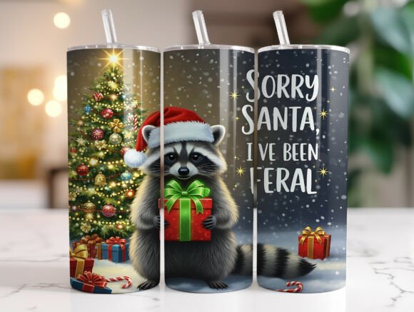 Sassy Feral Christmas Tumbler Wrap