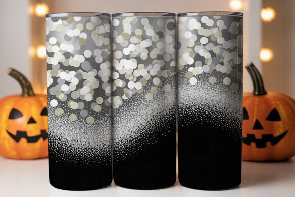 Silver Glitter Bokeh 20oz Tumbler Design