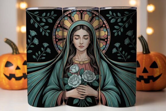 Stained Glass Virgin Mary Tumbler