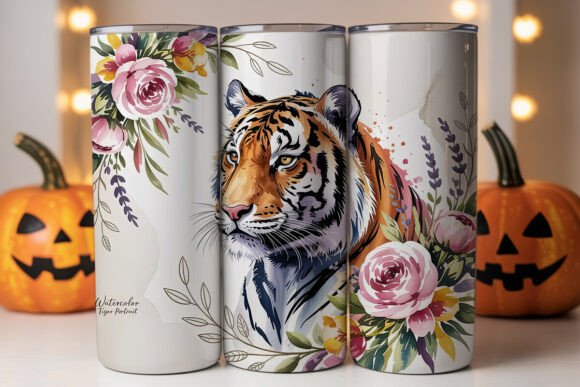 Tiger Floral Watercolor 20oz Tumbler Embroidery Review
