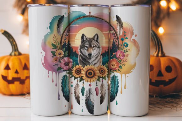 Wolf Dreamcatcher 20oz Tumbler Wrap